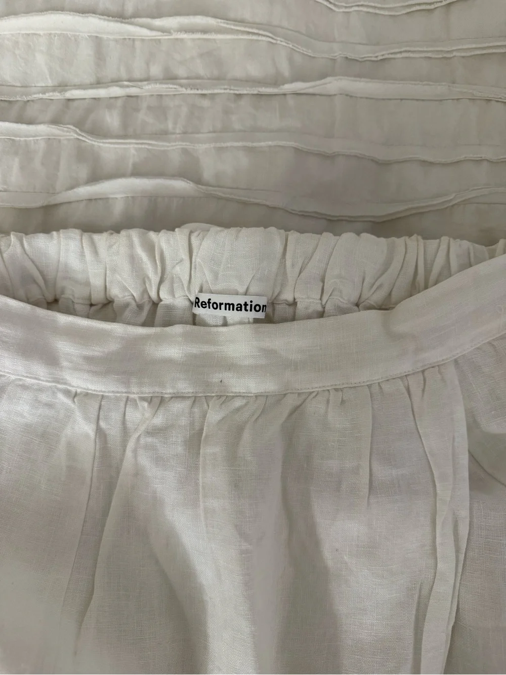 Reformation Pam Linen Two Piece Set in White